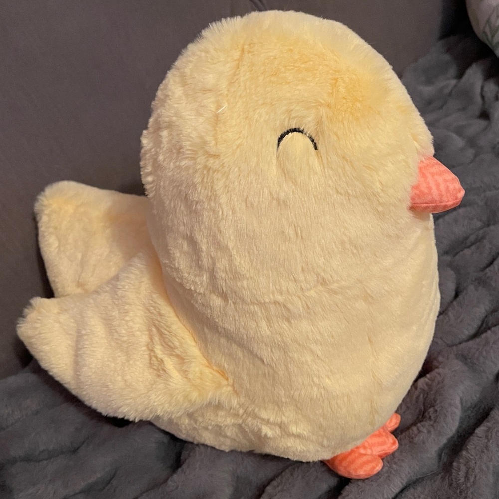 Cupcakes & Cashmere Easter Spring Chick Faux Fur Plush Pillow NWT